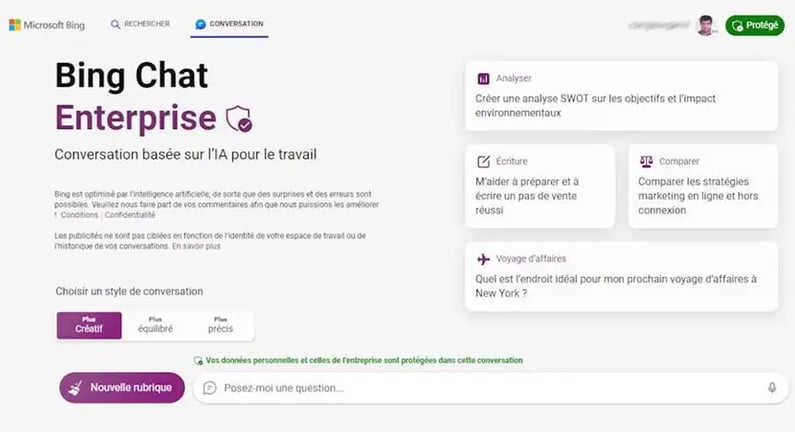 bing chat entreprise